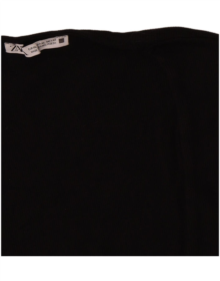 Zara Mujer Camiseta Sin Mangas ES 40 XL Negro