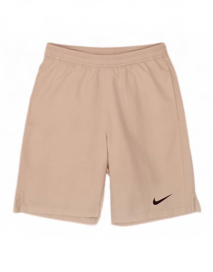 Nike Dri Fit - Pantalones cortos deportivos para hombre (poliéster), color blanco