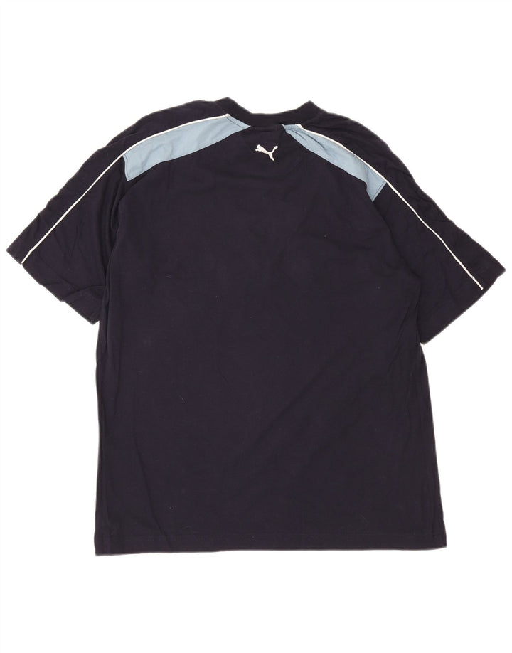 Puma Camiseta gráfica para hombre Top Medium Azul marino Colorblock Algodón
