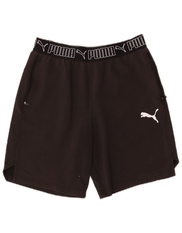 Puma Shorts deportivos gráficos para hombre Algodón negro mediano