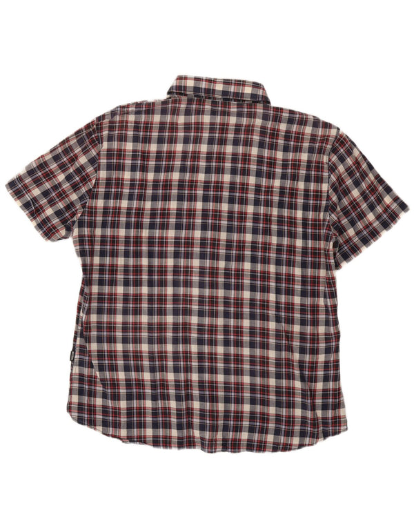 Moschino Hombre Camisa Manga Corta 3XL Azul Marino Cuadros