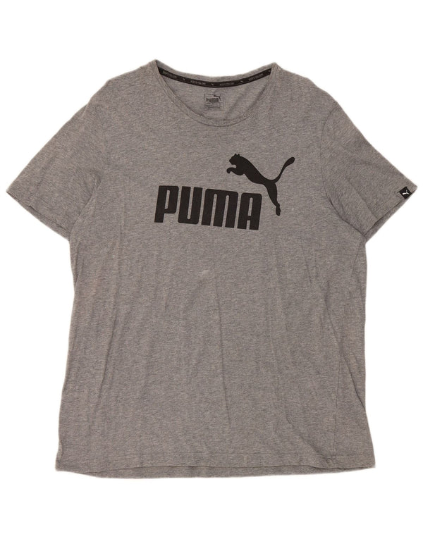 Puma Camiseta gráfica para hombre Top 2XL Algodón moteado gris