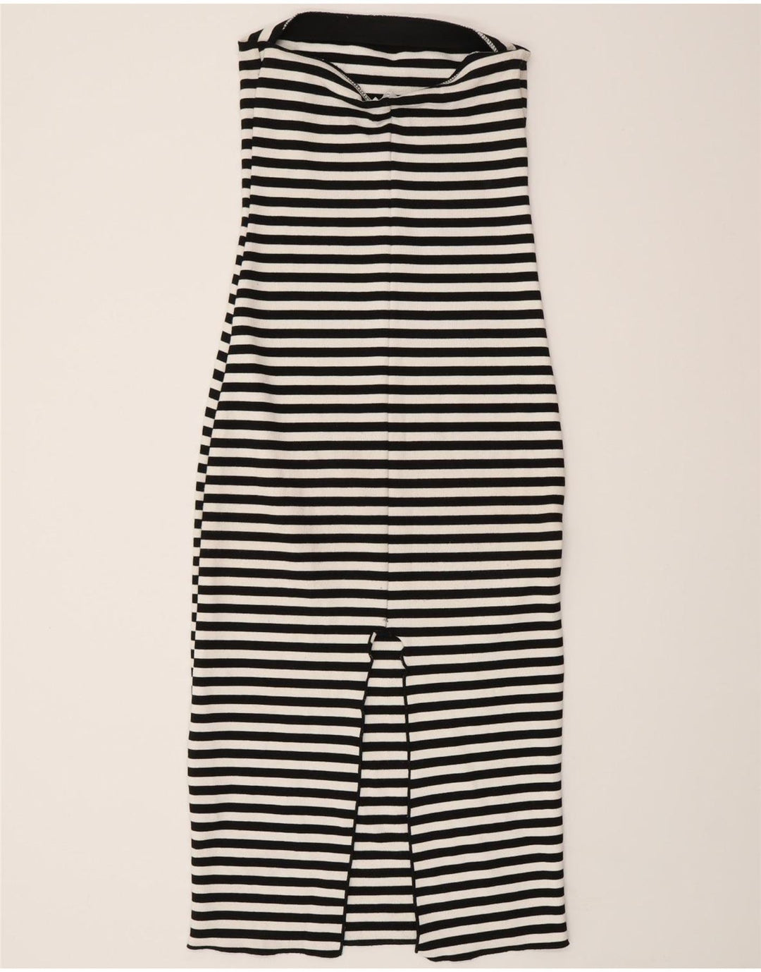 Zara Vestido Sin Tirantes Para Mujer UK 8 Pequeño Negro A Rayas