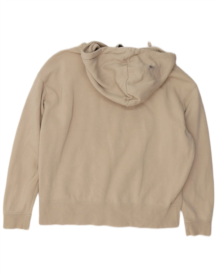 NIKE Womens Oversized Hoodie Jumper UK 14 Medium Beige Cotton Vintage Nike and Second-Hand Nike from Messina Hembry 