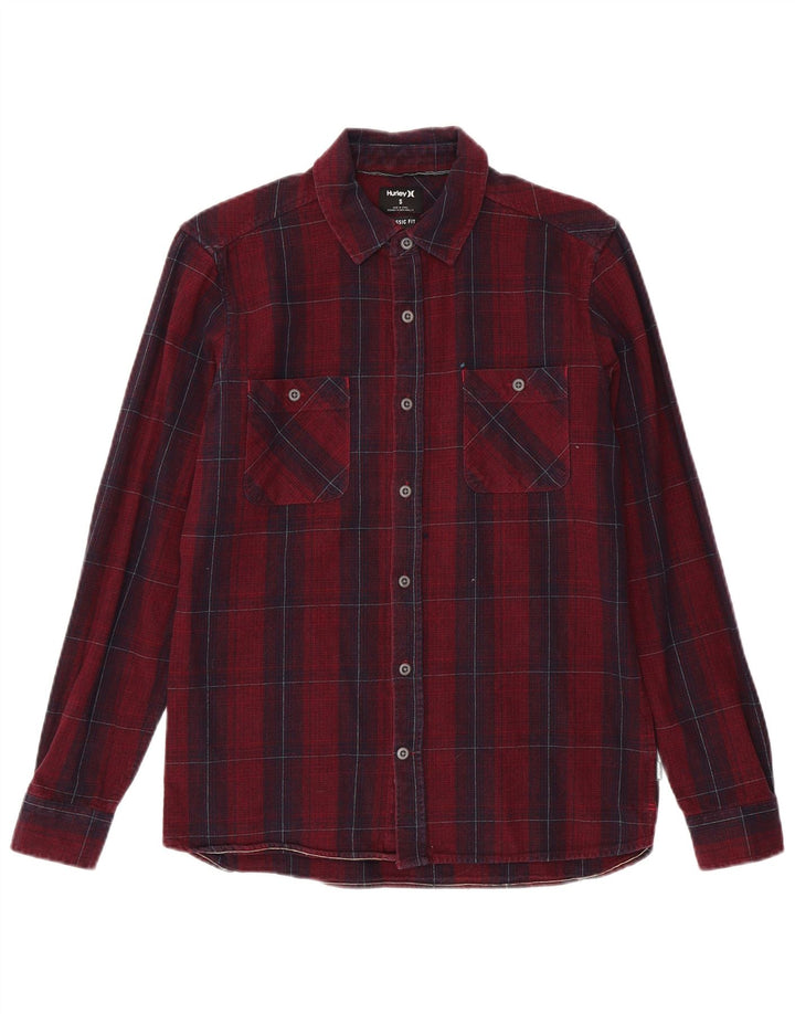 Hurley Camisa De Franela De Corte Clásico Para Hombre Algodón A Cuadros Granate Pequeño