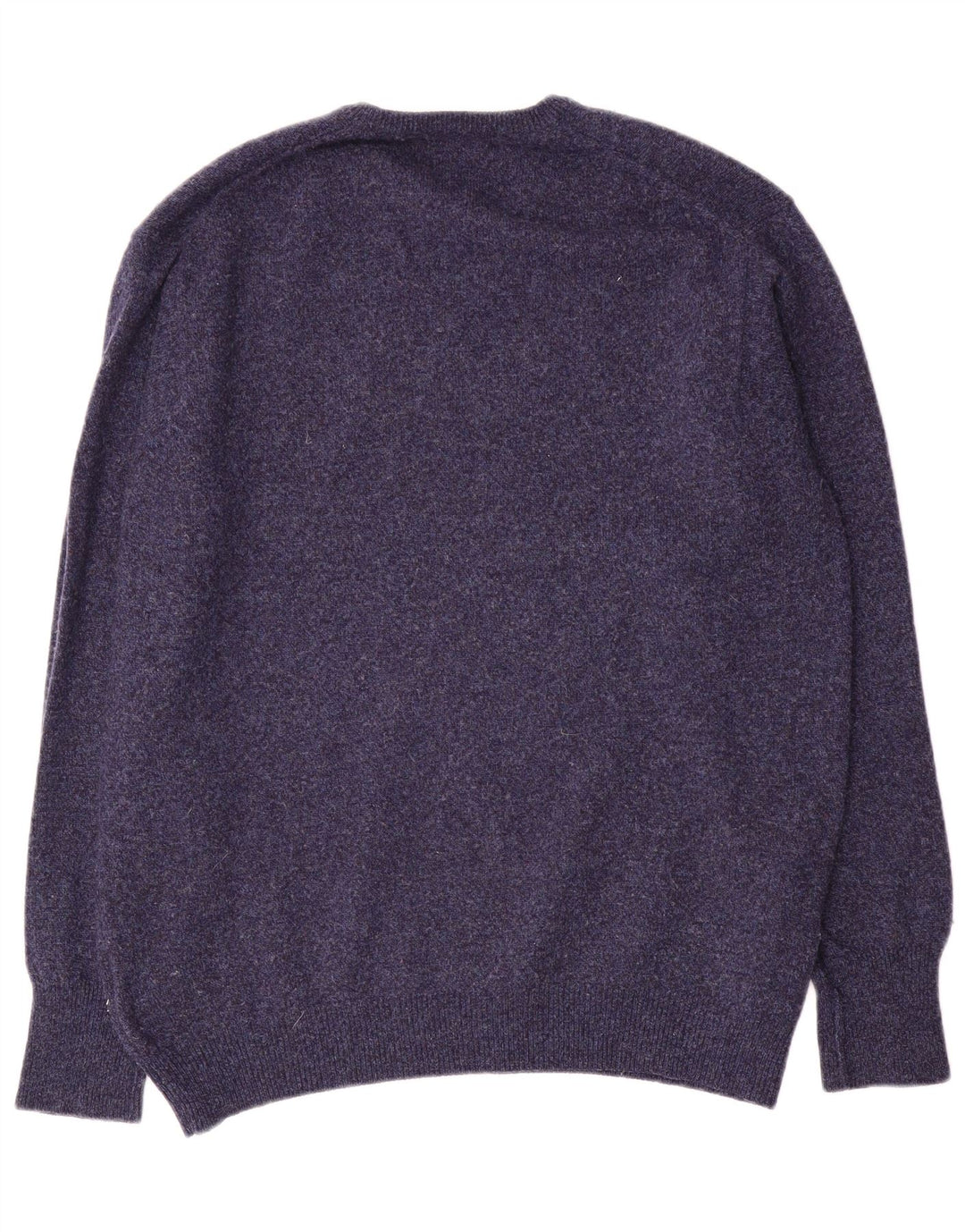 Marks & Spencer Jersey con cuello en V para hombre de lana moteada en azul marino mediano
