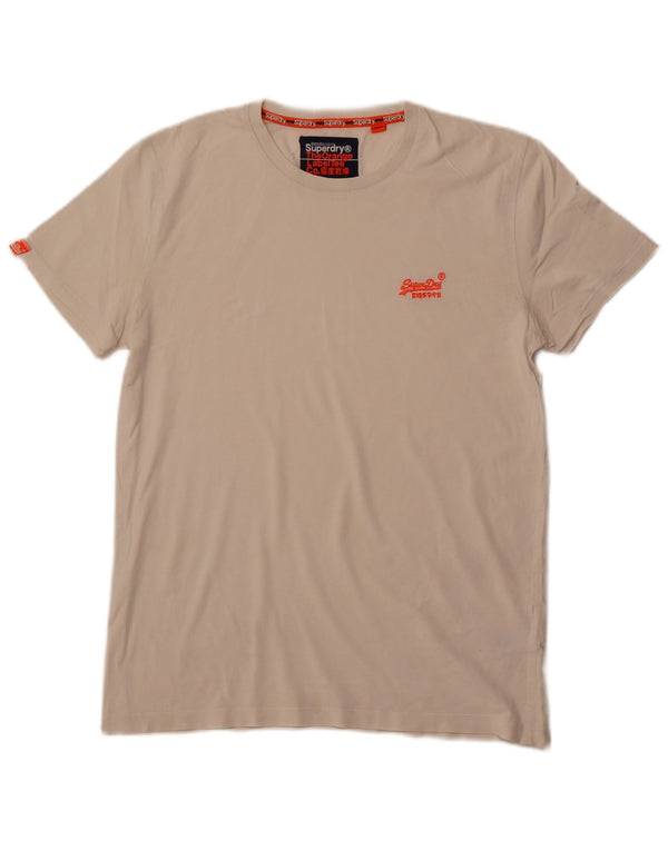 SUPERDRY Hombre Camiseta Top Grande Blanco Algodón