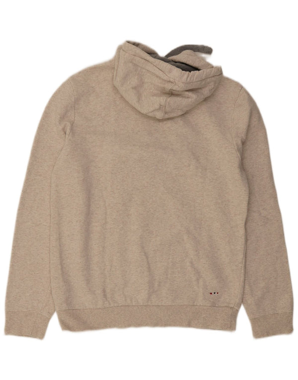 Napapijri Hombre Sudadera Con Capucha Gráfica Jersey De Algodón Beige Medio