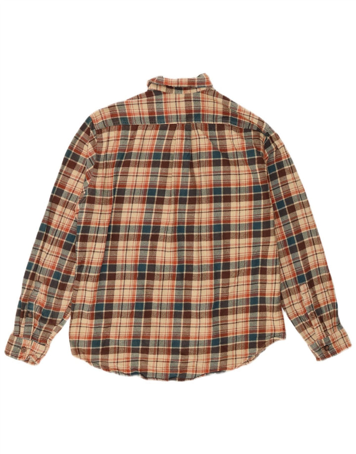 Eddie Bauer Camisa De Franela Para Hombre Algodón A Cuadros Beige Grande