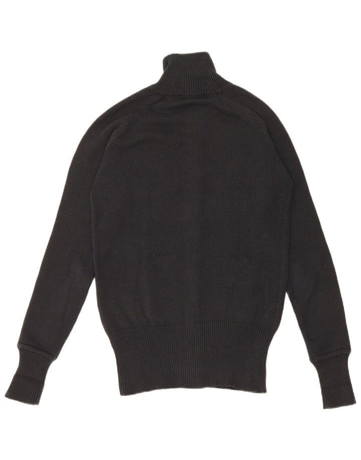 Zara Mujer Cárdigan Suéter UK 12 Mediano Negro Algodón