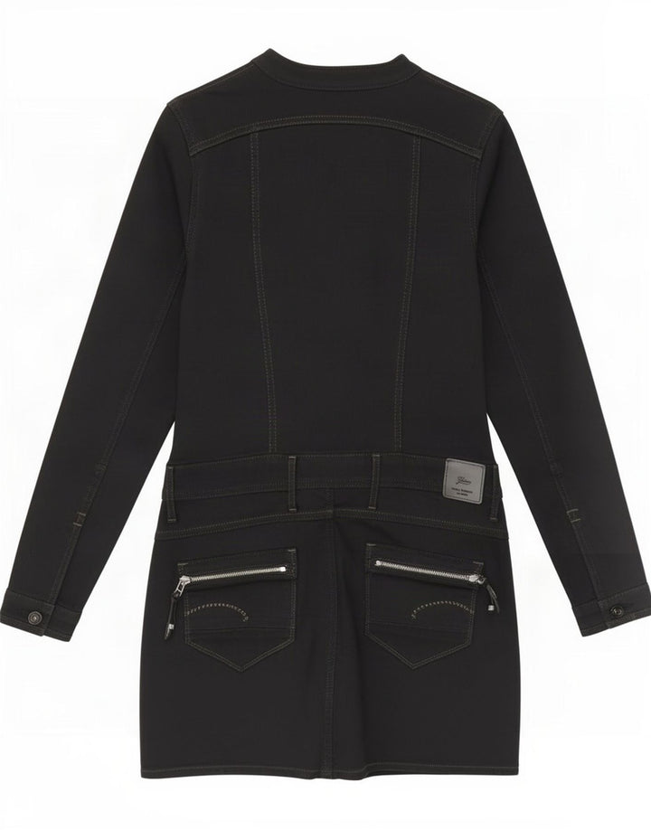 G-Star Vestido básico de manga larga para mujer UK 42 Mediano Negro Algodón