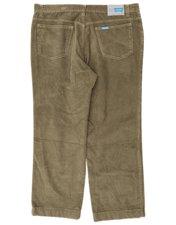 Carrera Mens Straight Corduroy Trousers IT 54 2XL W36 L28 Green Cotton
