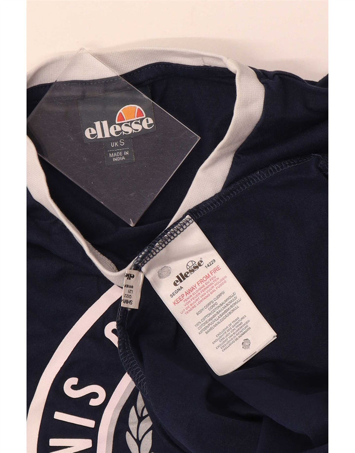 Ellesse - Camiseta con gráfico regular para hombre, talla pequeña, algodón azul marino