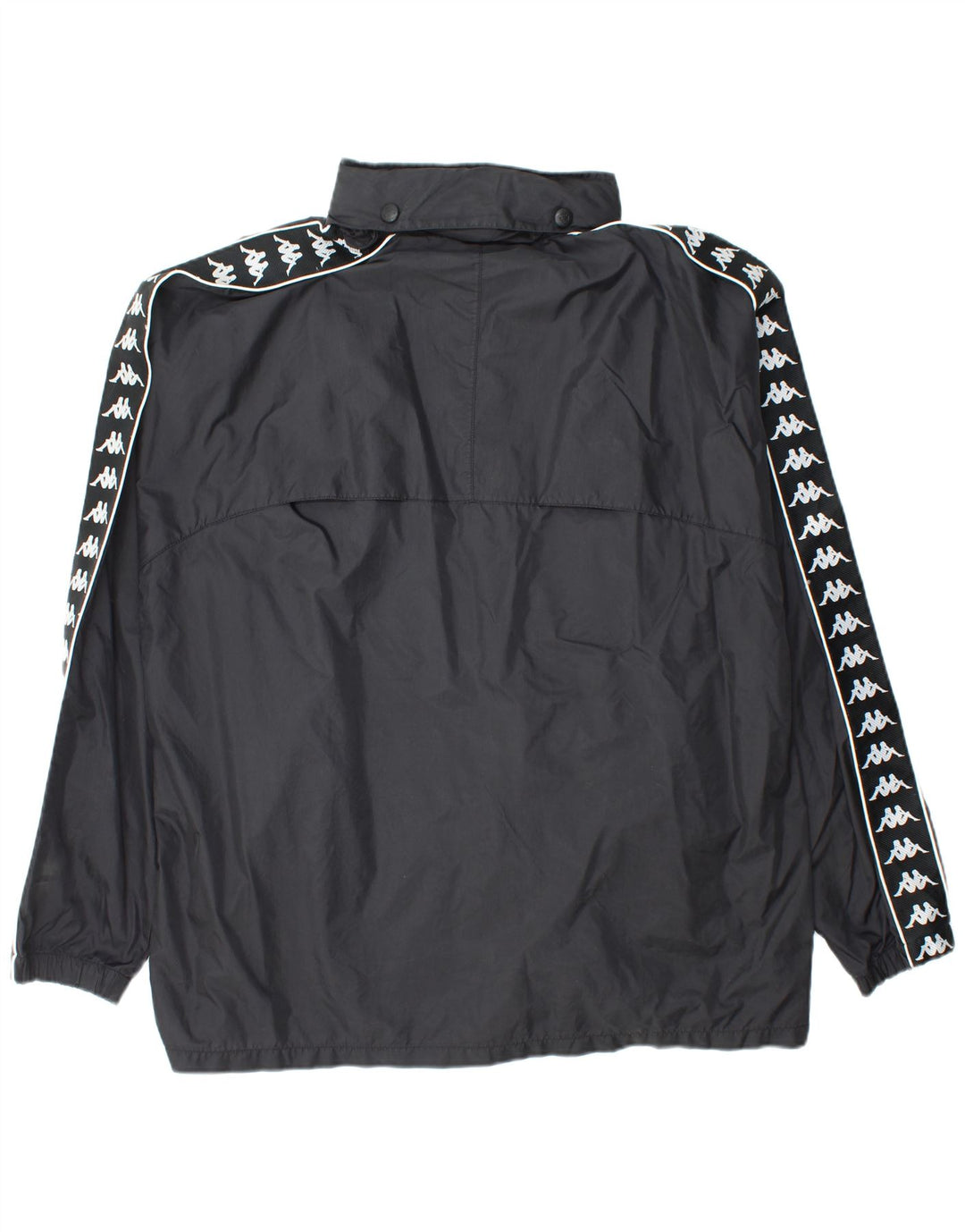 KAPPA Chaqueta cortavientos gráfica para hombre UK 42 XL Nylon negro