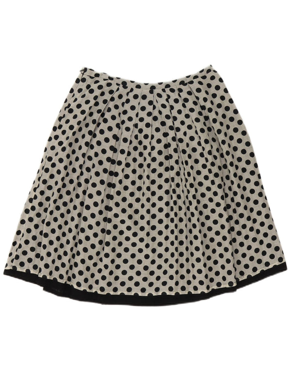 Benetton Falda Acampanada Plisada IT 42 Medium W30 Algodón De Lunares Gris