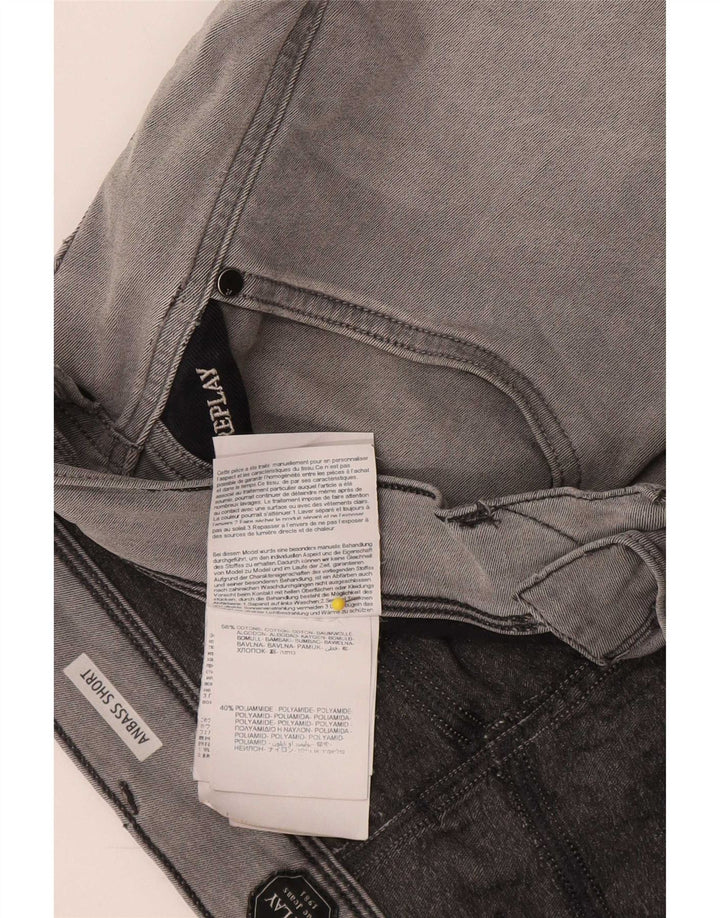 Replay Pantalones cortos vaqueros Anbass para hombre W32 Algodón gris medio