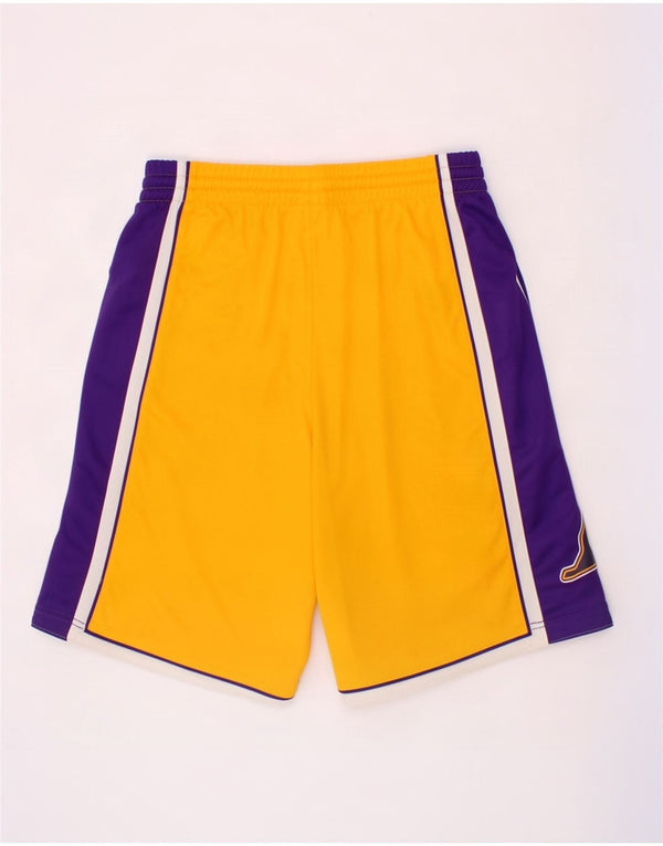 Adidas - Pantalones cortos deportivos para niños Los Angeles Lakers 13-14 años, color amarillo