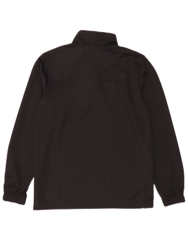 Adidas Chicos Climalite Zip Neck Top Manga Larga 11-12 Años Negro Poliéster