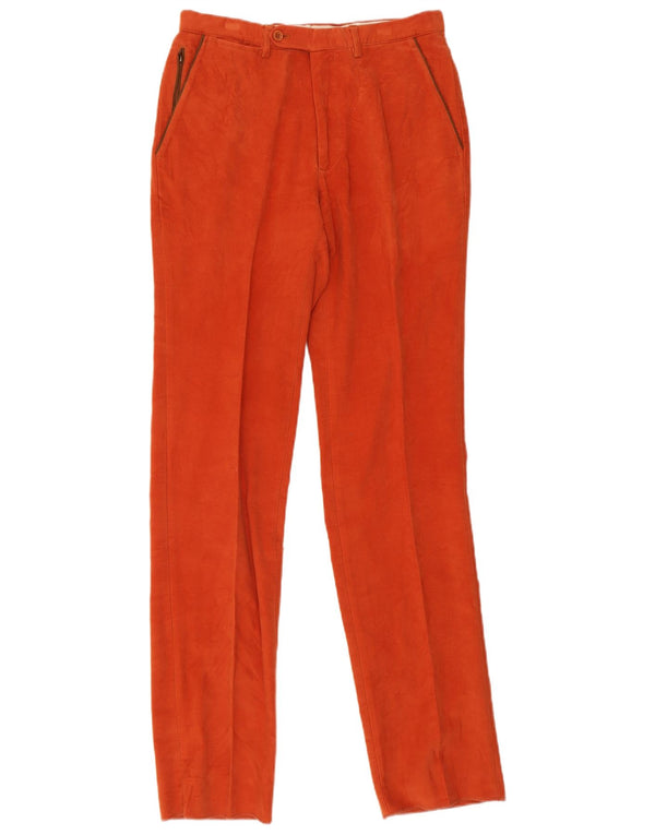 Beretta Mens Slim Suit Trousers W32 L36 Orange Cotton