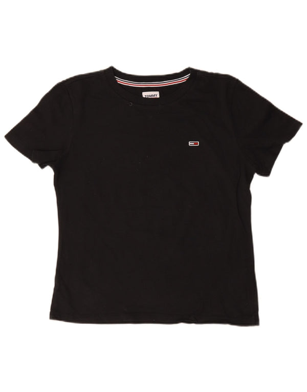 Tommy Hilfiger Camiseta para mujer Top UK 10 Small Black Cotton