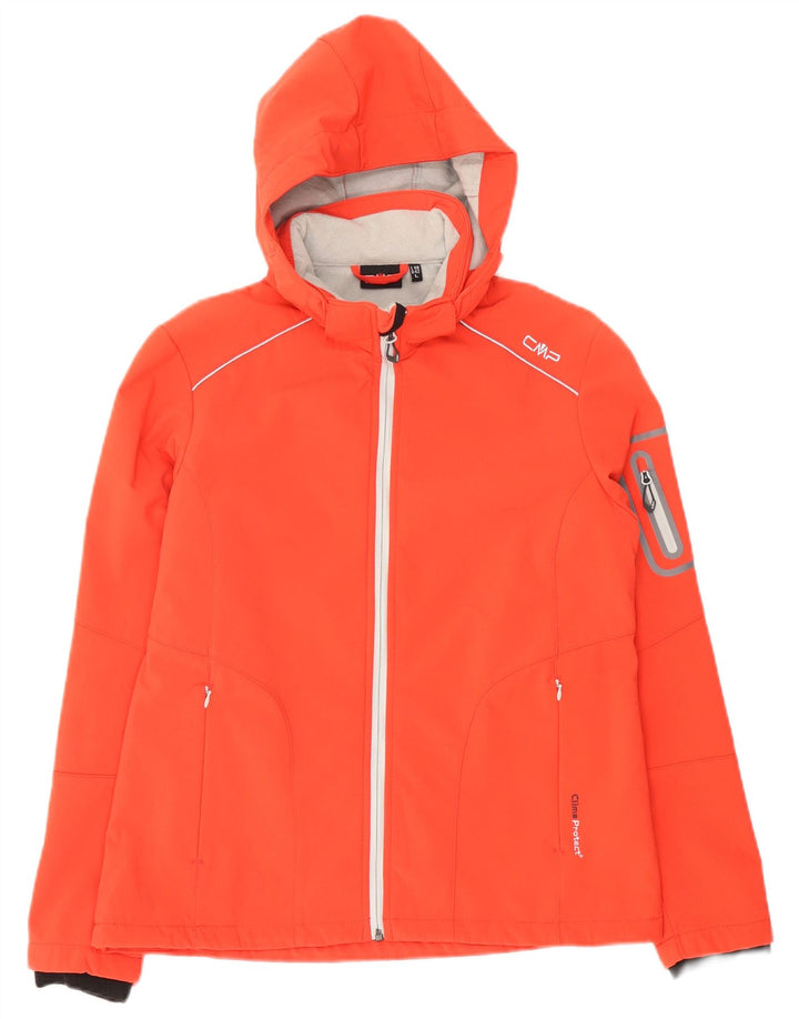 CMP Chaqueta cortavientos con capucha para mujer EU 42 Grande Naranja Poliéster