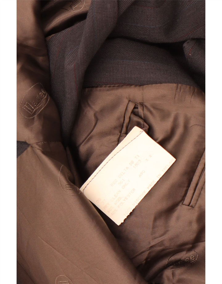 Magee Chaqueta tipo blazer con doble botonadura para hombre UK 38 Lana a rayas gris medio