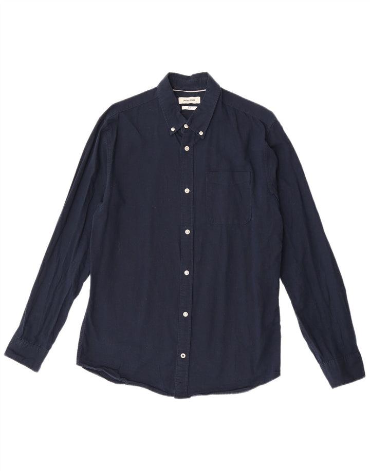 Camisa Jack & Jones Hombre Slim Fit Algodón Azul Marino Medio