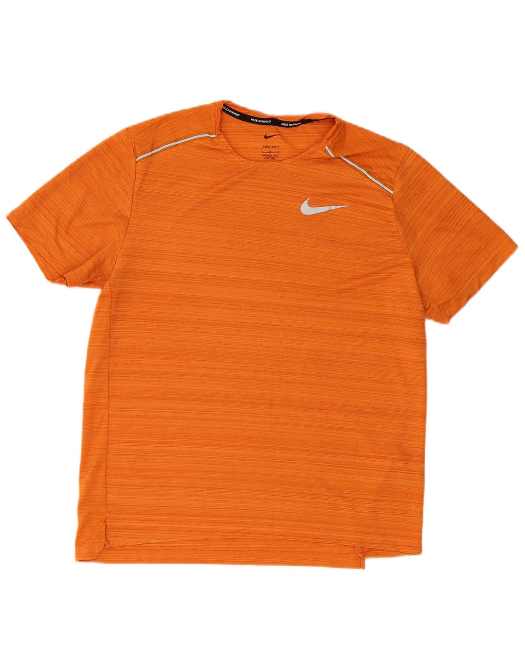 NIKE Camiseta Dri Fit para Hombre Top Grande Naranja Tela a Rayas poliéster
