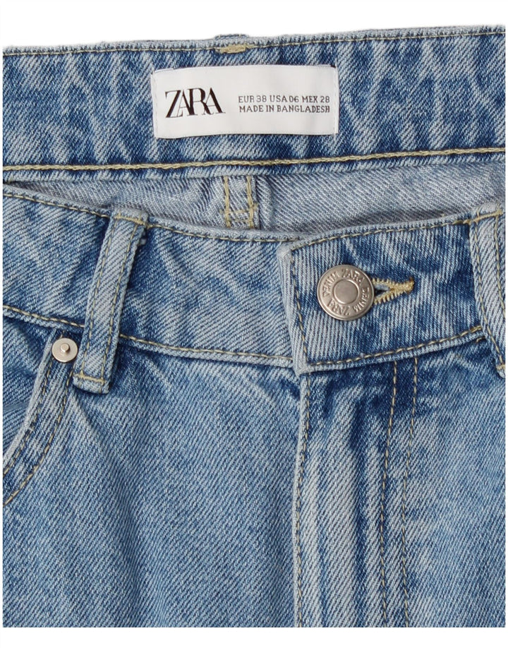 Zara Jeans De Pierna Ancha Para Mujer EU 38 Small W28 L26 Algodón Azul