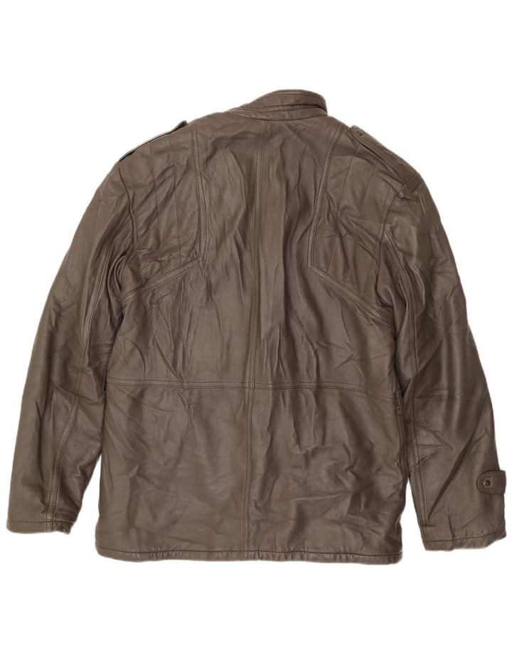 VINTAGE Chaqueta de cuero para hombre IT 54 2XL Cuero marrón