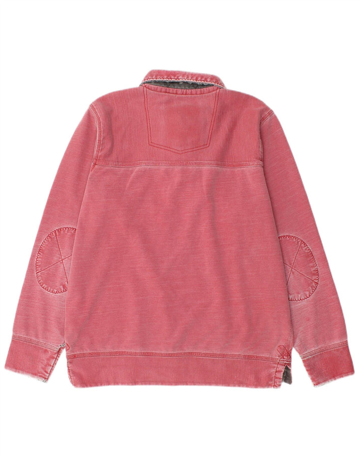 Sudadera con cuello tipo polo para hombre Fat Face Jersey de algodón rojo medio
