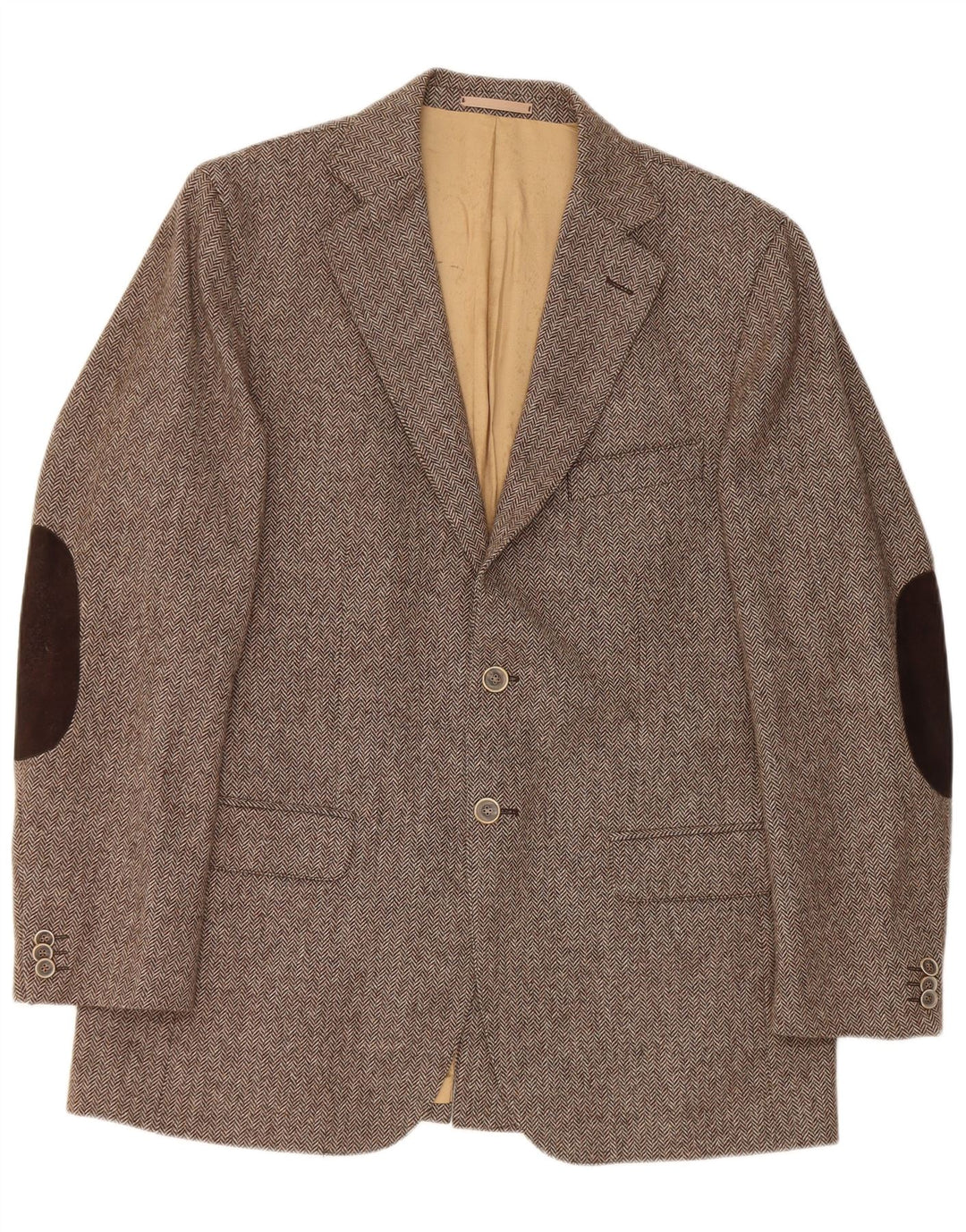 Massimo Dutti Chaqueta Blazer de 2 Botones para Hombre EU 52 Large Marrón Espiga