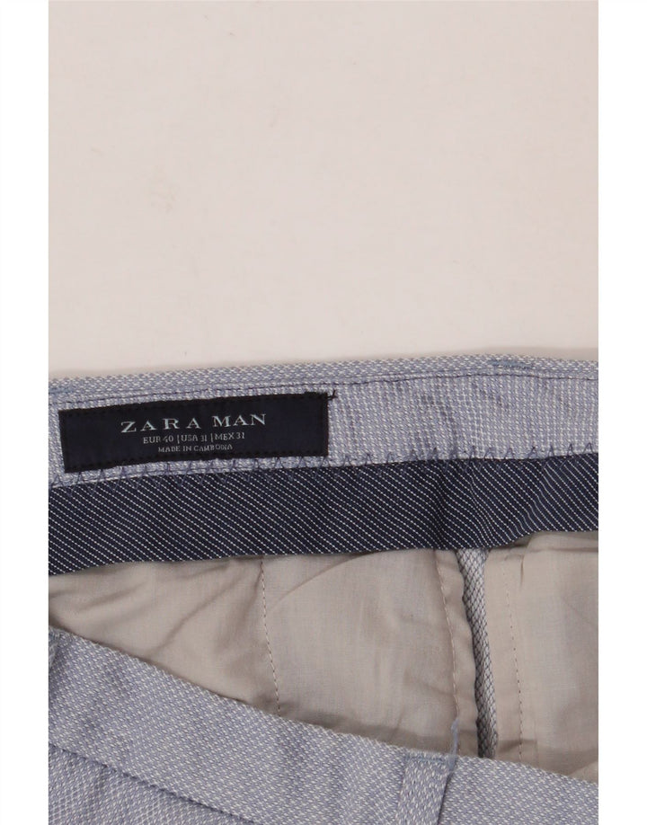 ZARA Pantalón chino slim para hombre EU 40 Medium W31 L30 Azul
