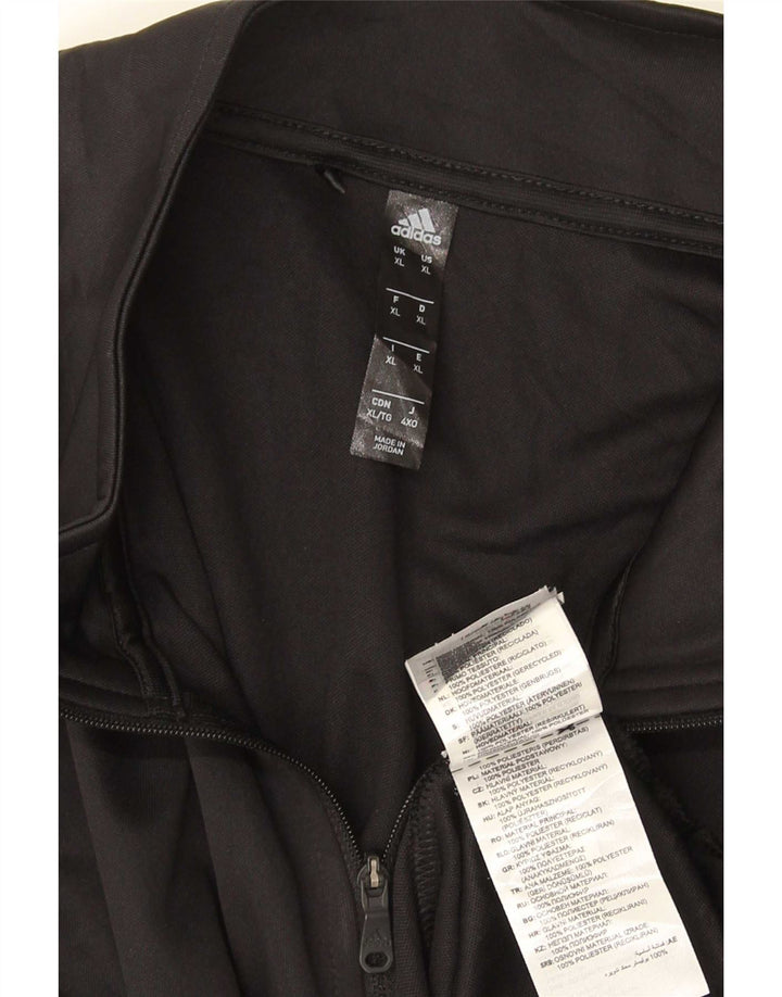 Adidas Hombre Zip Neck Top Manga Larga XL Poliéster Negro