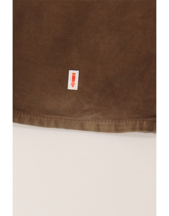 HACKETT Pantalones informales ajustados para hombre W34 L34 Algodón marrón