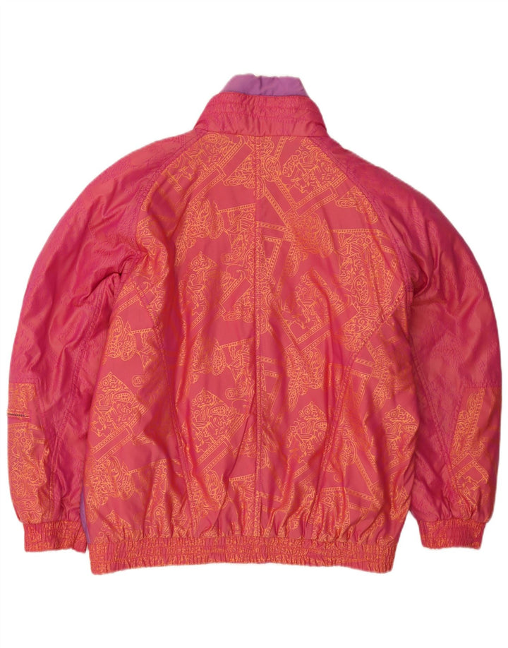 Chaqueta acolchada vintage para mujer IT 42 Nylon color block rosa medio