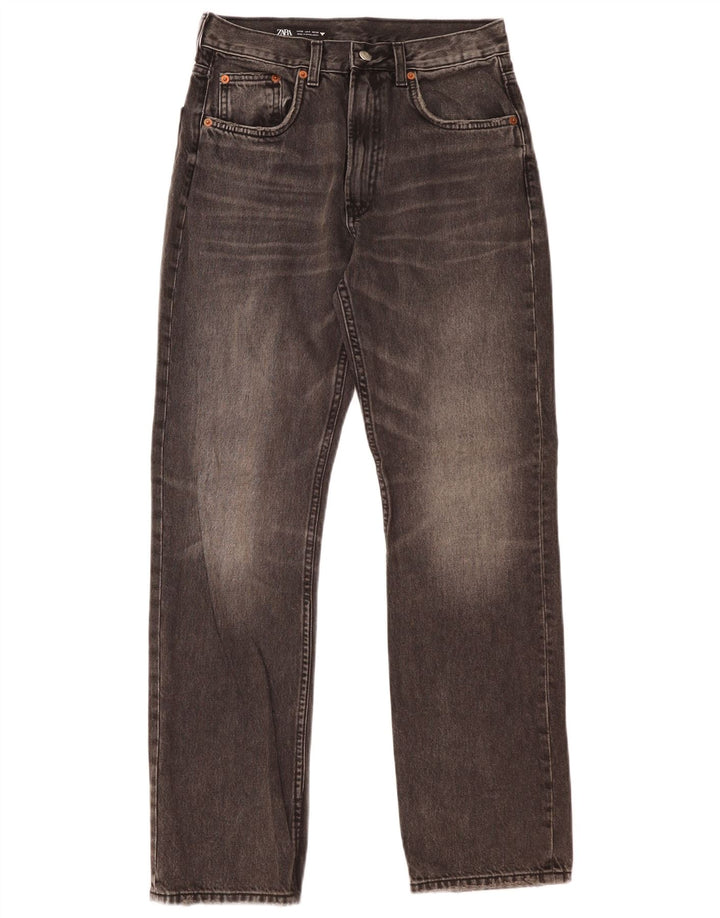Zara Jeans rectos para mujer EU 38 Small W29 L30 Algodón gris
