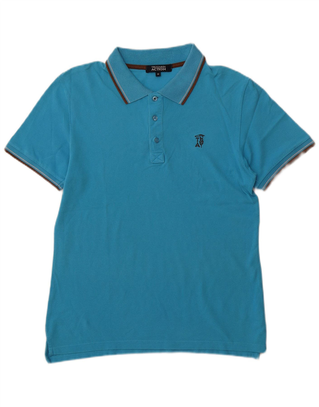 TRUSSARDI Polo Hombre Algodón Azul Medio