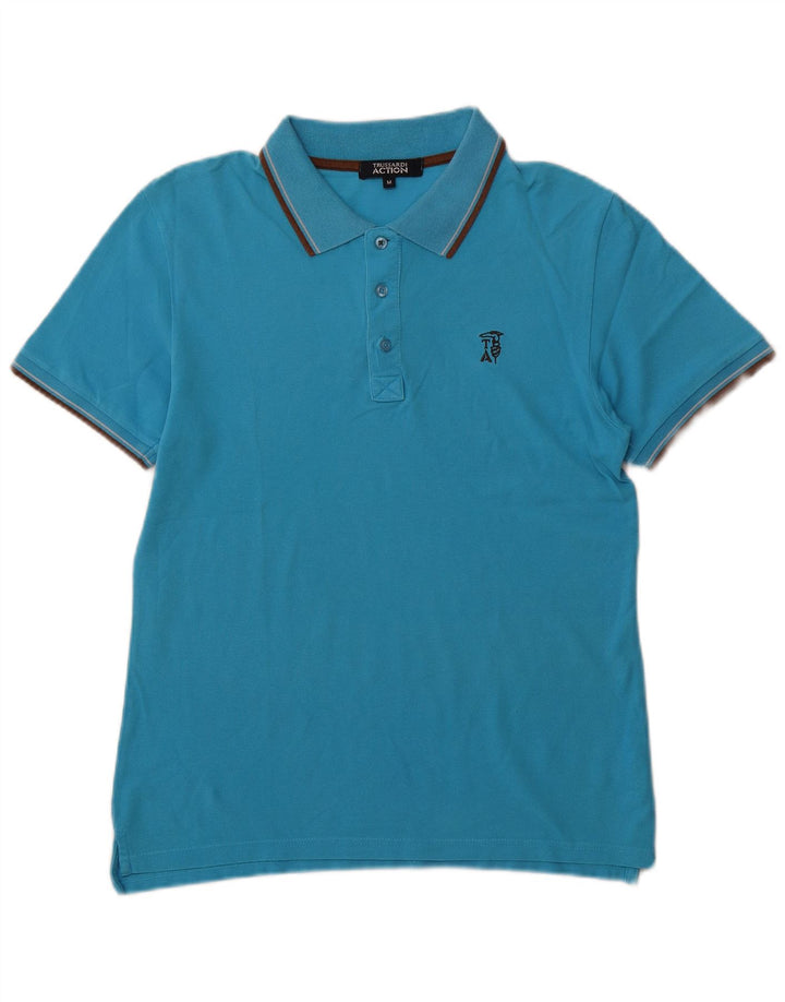 TRUSSARDI Polo Hombre Algodón Azul Medio
