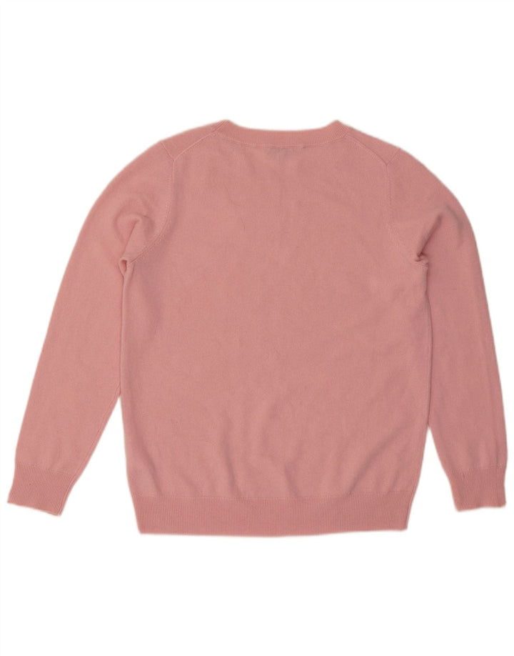 Hobbs Suéter con cuello de barco y patrón abstracto para mujer, talla 44, color rosa medio