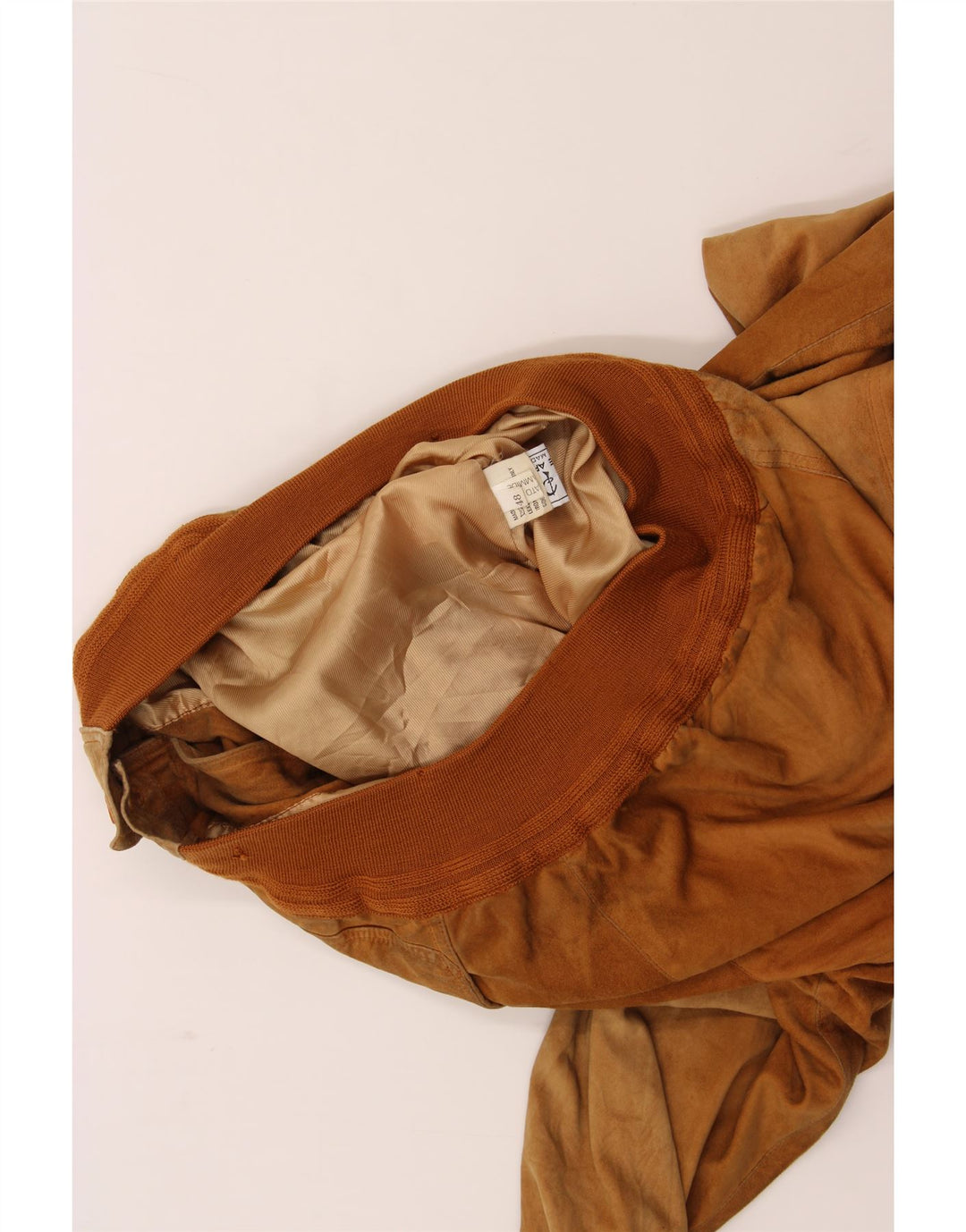 GALLOTTI Mens Suede Bomber Jacket IT 48 Medium Brown Leather Vintage Gallotti and Second-Hand Gallotti from Messina Hembry 