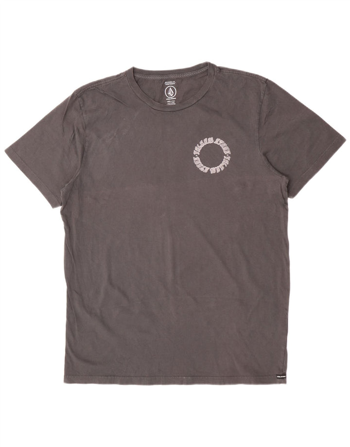 Volcom Camiseta con gráfico de corte moderno para hombre, talla grande, algodón gris
