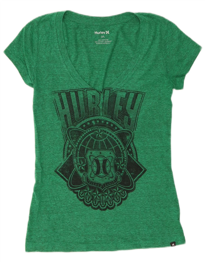 Hurley Camiseta gráfica para mujer Top UK 42 Poliéster verde medio