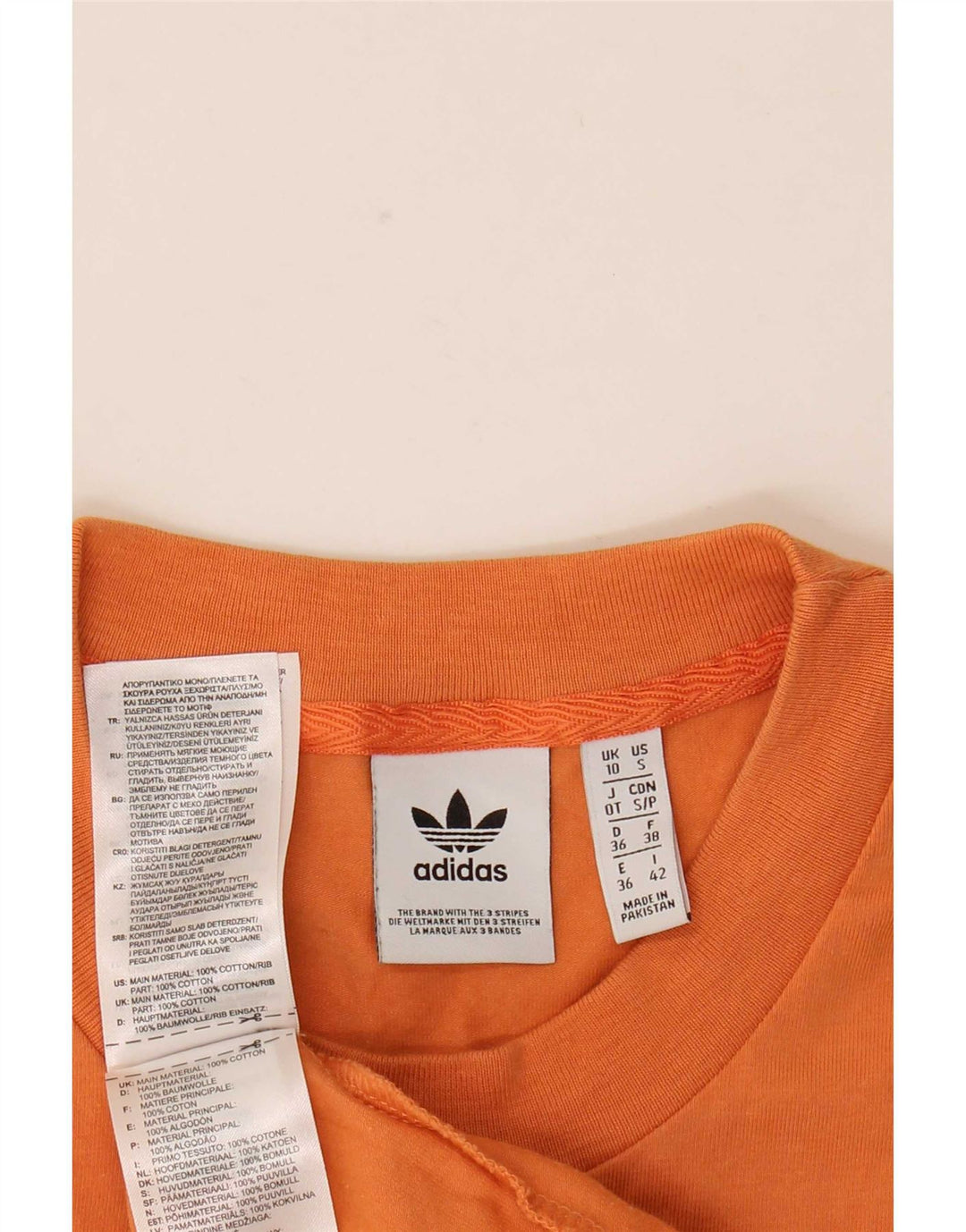 Adidas Mujer Chaleco Top UK 10 Pequeño Algodón Naranja