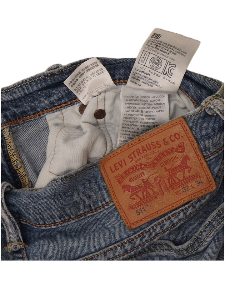 Levi's Hombre 511 Slim Jeans W32 L31 Algodón Azul
