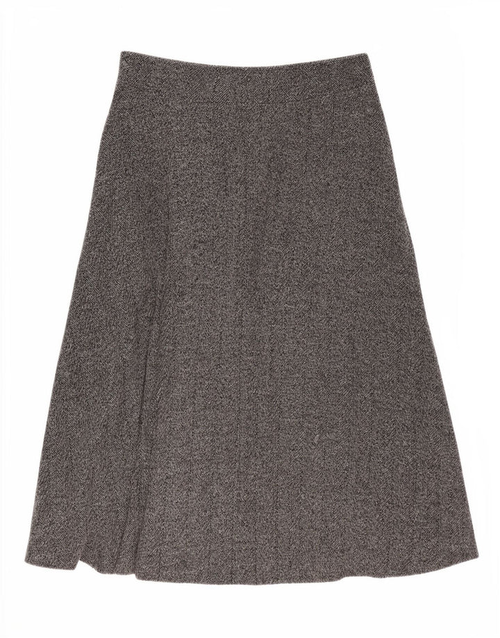 Zara Falda Midi Acampanada Grande W32 Gris Espiga