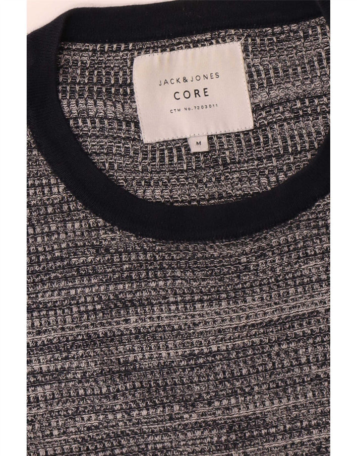 Jack & Jones Hombre Jersey De Cuello Redondo De Algodón Moteado Gris Medio
