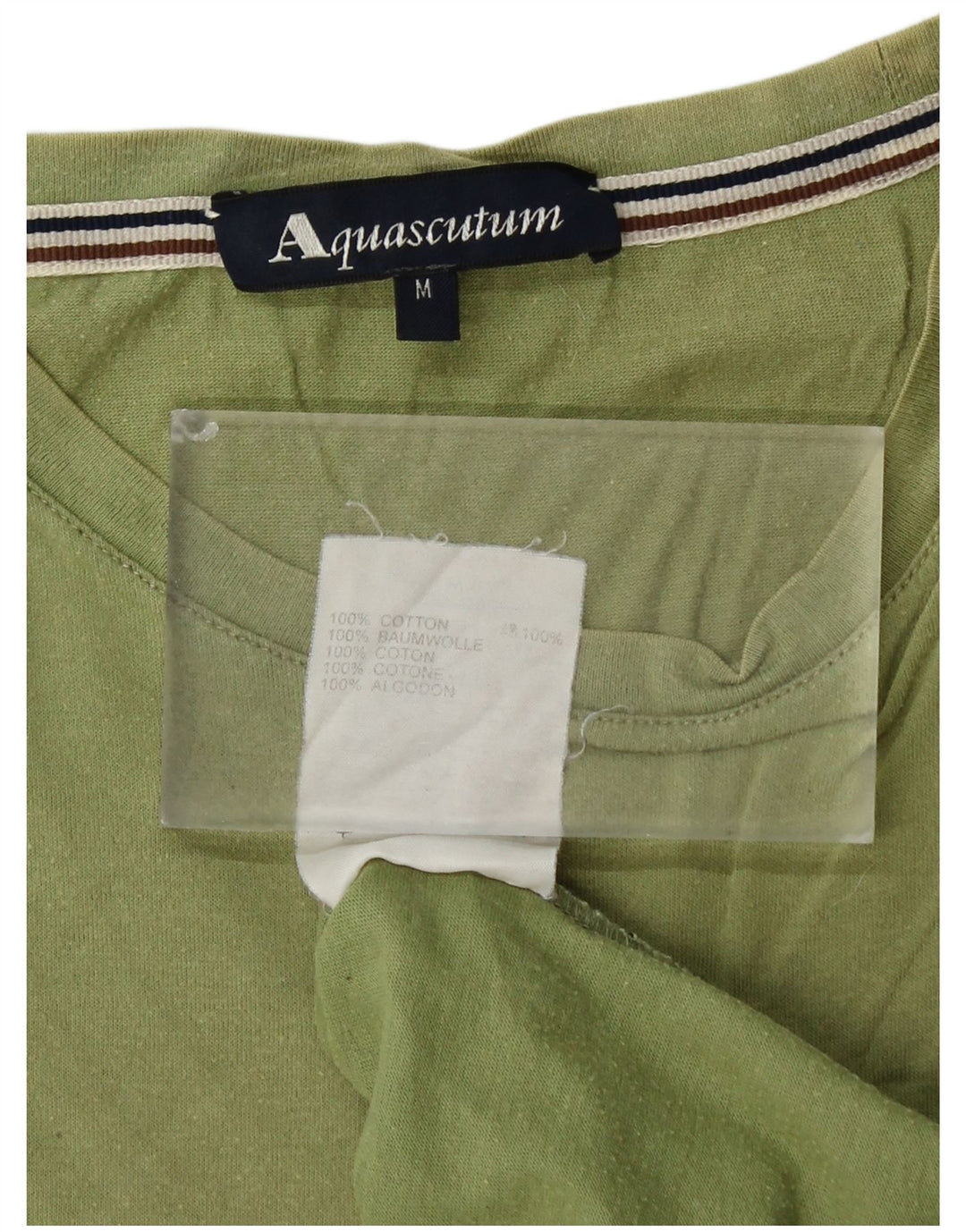 AQUASCUTUM Camiseta Mujer Top UK 40 Algodón Verde Medio