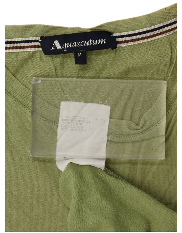 AQUASCUTUM Camiseta Mujer Top UK 40 Algodón Verde Medio