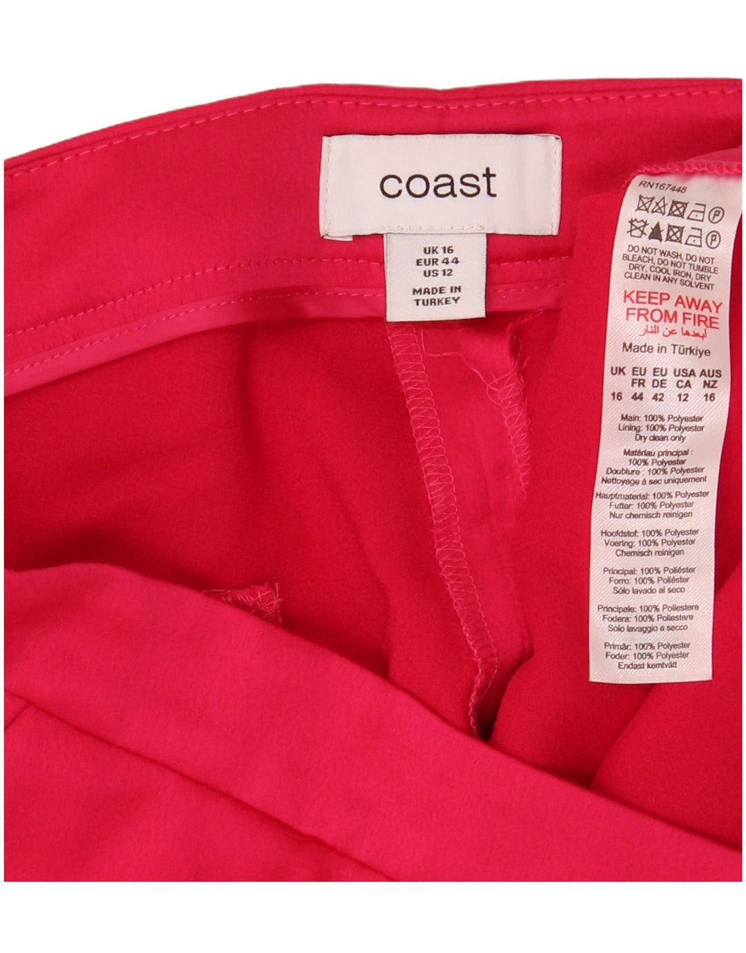 Coast Pantalones Chinos Bootcut para Mujer UK 40 Large W36 L32 Poliéster Rosa